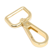 Karabinhage med fjederlukke og bred ring. Forgyldt. Grade A. 50 mm